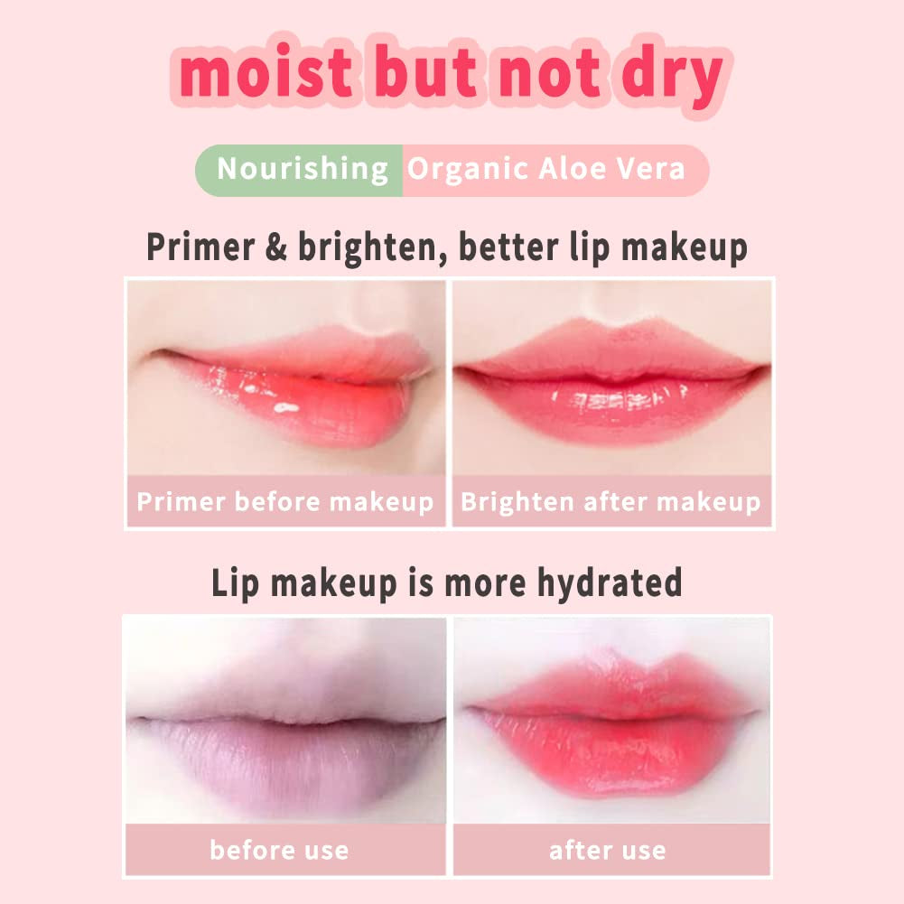Aloe Vera Lipstick, Magic Temperature PH Color Changing Moisturizing Lipstick, Tinted Lip Balm, Lip Tint, Lip Makeup, Lip Balm, Natural Lasting Moisturizing Lipstick for Women (2PCS, Large)