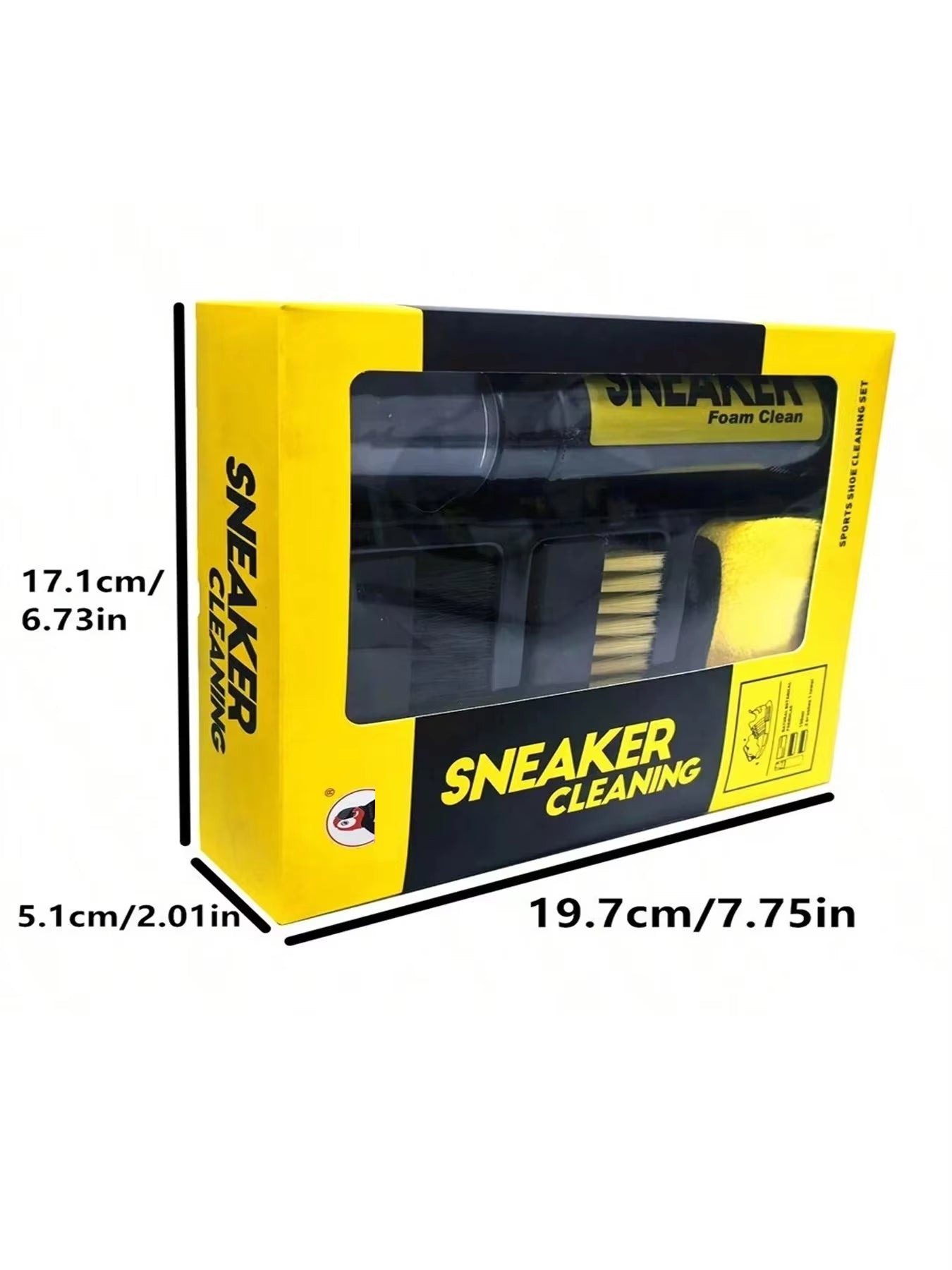 Shoe Cleaner Care Kit with 2 Brush, 5.3Oz Cleaning Agent and 1 Towel for Leather Knit Canvas PU Fabric Sneakers Tennis Shoes