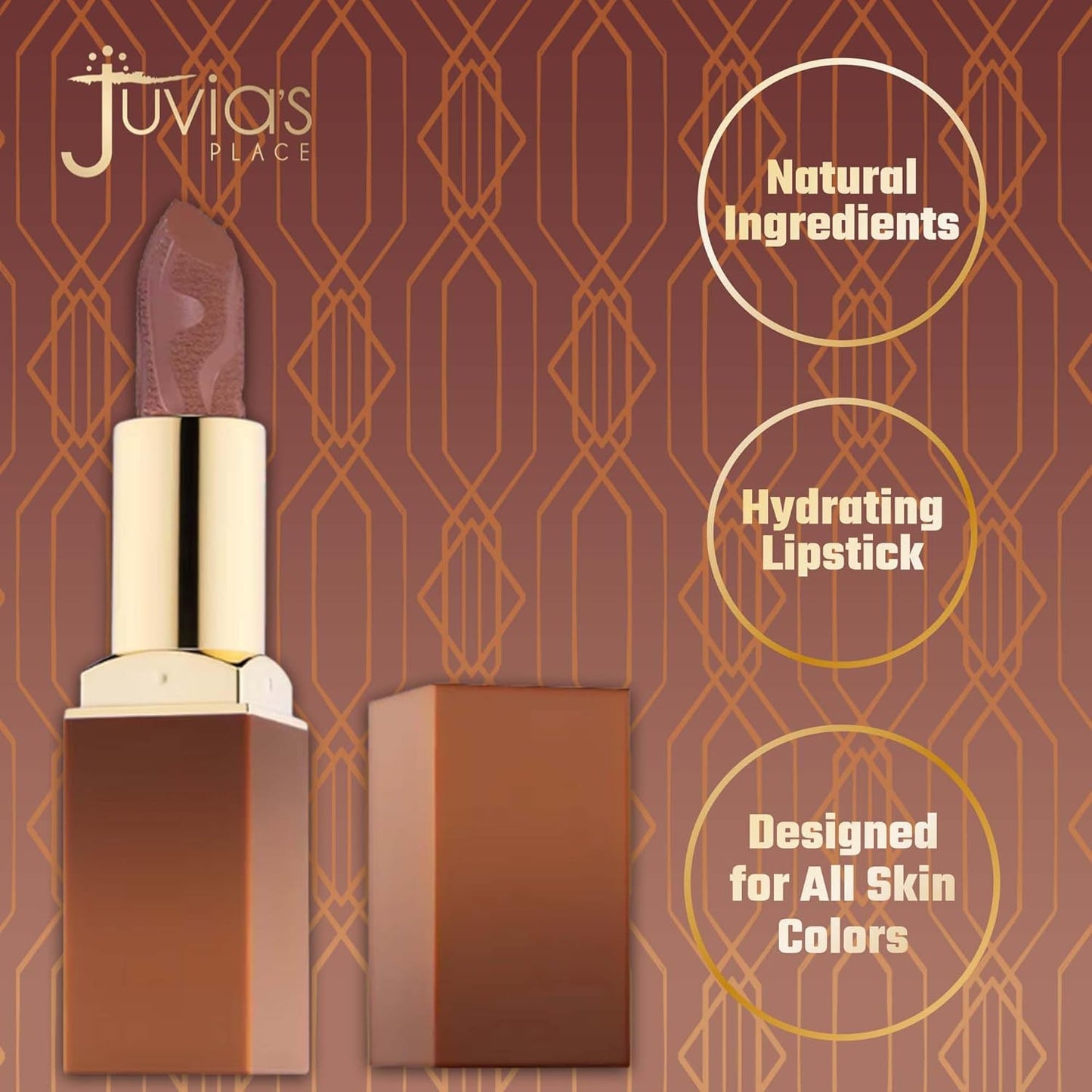 Nubian Earth Matte Lipstick Morocco - Hydrating, Long-Lasting, Richly Pigmented Lip Makeup, Creamy Lipstick with Matte Finish, Beauty & Lip Care Product
