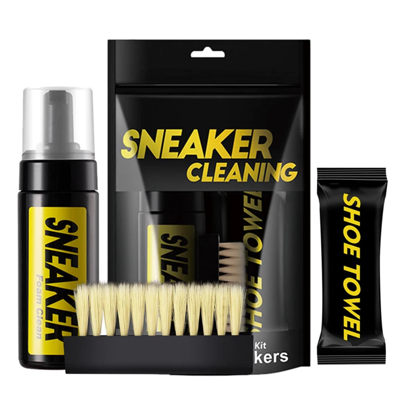Shoe Cleaner Kit for Sneaker, Water-Free Foam Sneaker Cleaner 5.3Oz with Shoe Brush and Shoe Cloth,Work on White Shoe,Suede,Boot