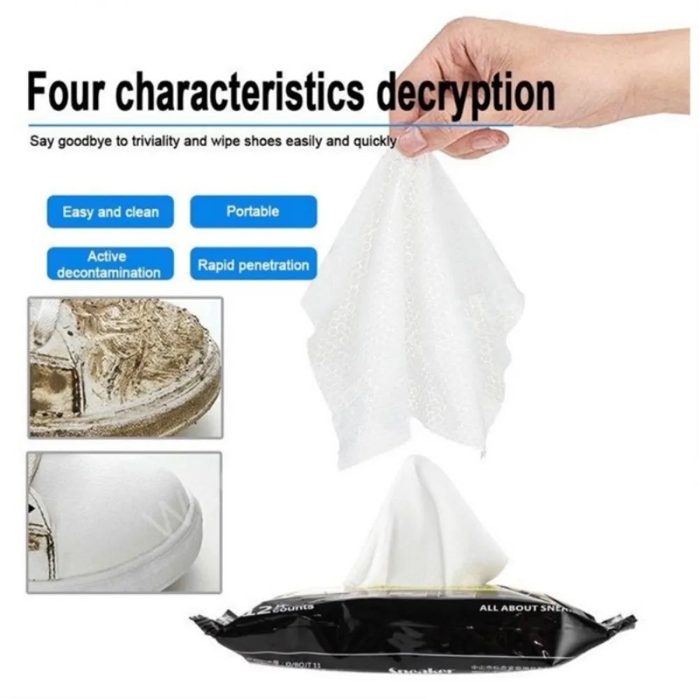 Shoe brush Sneaker Cleaning Wipes Travel Portable Sneaker Disposable Quick Cleaning Wet Wipes White Shoes Artifact Shoe Cleaners
