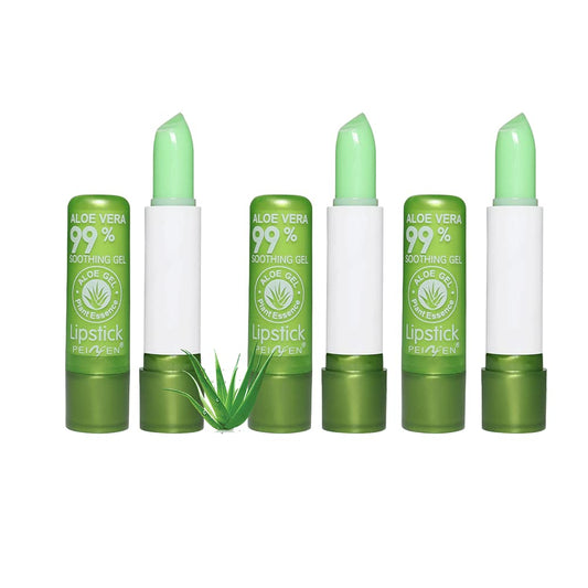 Aloe Vera Lipstick, Magic Temperature PH Color Changing Moisturizing Lipstick, Tinted Lip Balm, Lip Tint, Lip Makeup, Lip Balm, Natural Lasting Moisturizing Lipstick for Women (2PCS, Large)
