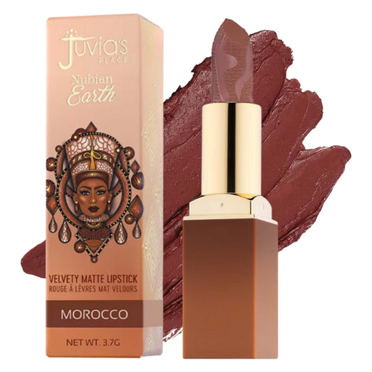 Nubian Earth Matte Lipstick Morocco - Hydrating, Long-Lasting, Richly Pigmented Lip Makeup, Creamy Lipstick with Matte Finish, Beauty & Lip Care Product
