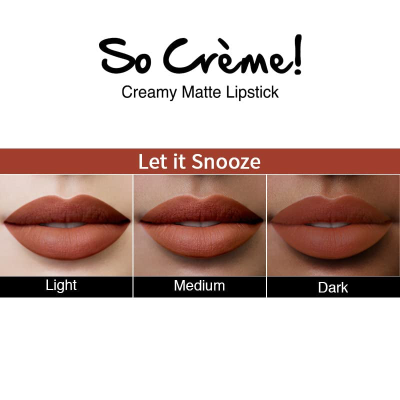 Cosmetics so Creme Creamy Matte Lipstick - Long-Lasting Lip Color for Women - Weightless Lipstick with Velvety Texture - Let It Snooze - 0.1 Oz